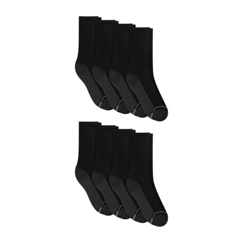 Image of Hanes mens Max Cushioned Crew Socks, Moisture-wicking With Odor Control, Multi-packCrew Sock