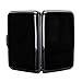 ELFISH RFID Blocking Credit Card Protector Aluminum ID Case Hard Shell Business Card Holders Metal Wallet for Men or Women (Black)