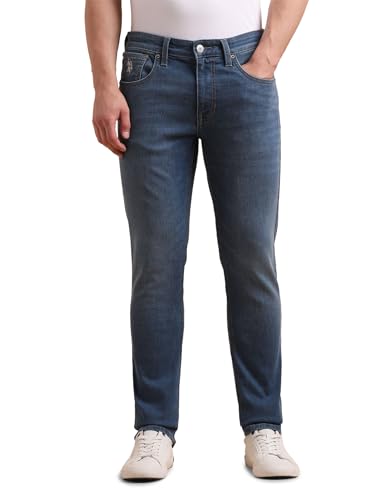 Image of U.S. Polo ASSN. Denim Jeans for Men - Slim Tapered Fit, Mens Jeans for Office & Regular Wear