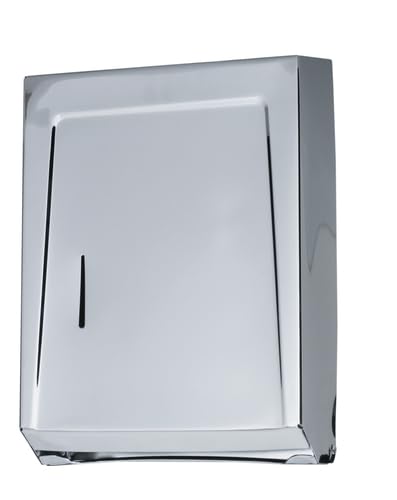 FSE 373-KR-H-105 Paper Towel Dispenser, Tri-Fold Paper Towel Holder, Wall Mounted Design, Commercial Stainless Steel Construction, 11" W x 15" H, Single Unit, Silver
