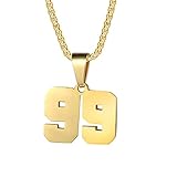 Collares de números personalizados, collar de acero inoxidable, chapado en oro de 18 quilates, cadena de acero inoxidable, collares deportivos para hombres y mujeres, Acero inoxidable, no saber,