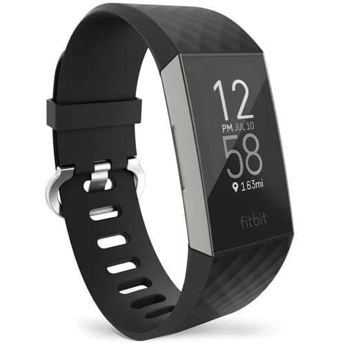 Digicharge Bracelet de Rechange pour Fitbit Charge 4 FitBit Charge 3 Bracelet d’activité, Bandes de Sport Classiques pour Femmes Hommes, Choix de Couleurs et de Tailles, Bracelet de Sport, Petit Grand