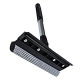 MUCKLILY Doppelseitiger Glasschaber doppelt Reinigung Fensterputzer Fensterwischer Autoschrott Wischer für Auto Fenster schrubben Wasserschaber Autoscheibenreiniger Gummischaber Schwarz
