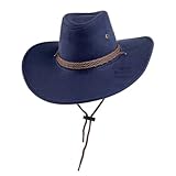 Photo Gallery fuikupe cappello da cowboy, leggero, realizzato a mano, cappello da sole in finta pelle scamosciata, cappello da viaggio, cappello western, protezione solare per uomini e donne, blu navy, blu navy, l Photo Gallery fuikupe cappello da cowboy, leggero, realizzato a mano, cappello da sole in finta pelle scamosciata, cappello da viaggio, cappello western, protezione solare per uomini e donne, blu navy, blu navy, l