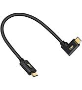 Poyiccot Short USB C to USB C Cable 240W, USB C Right Angle Cable 1feet, 40Gbps USB4 Cable for Th...