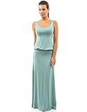 PattyBoutik Women's Sleeveless Blouson Maxi Dress (Turquoise M)