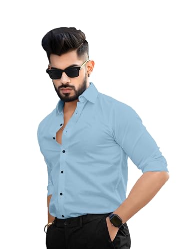 Image of Men's Cotton Solid Full Sleeves Regular Fit Casual Shirt and Pant
