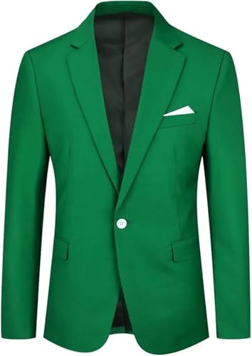 Men's Slim Fit Suit Jacket Business Wedding Elegant 1 Button Blazer