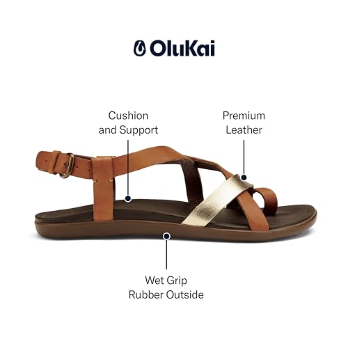 Image of OluKai Upena Women's Strappy Beach Sandal, Lightweight & Durable Design | Water Resistant Slides for All-Day Comfort & Style