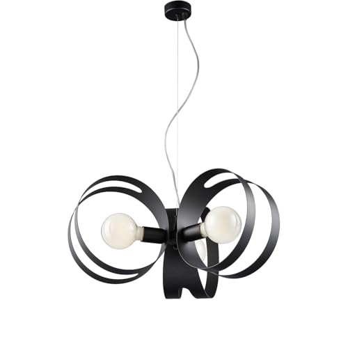 Lustre suspension noir réglable pour illuminer votre table de salle à manger