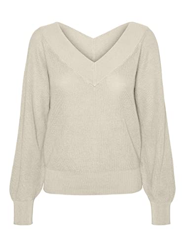 Vero Moda Femme Sweater Vmnewlexsun Ls Double V-nck Blou Ga Rep2, Bouleau, S Vero Moda Femme Sweater Vmnewlexsun Ls Double V-nck Blou Ga Rep2, Bouleau, S