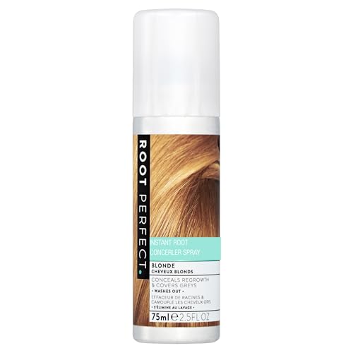 Root Perfect Hair Concealer Spray Blonde 75ml Instant Grey Root Touch-Up Cover for Women & Men Natural Matte Finish Quick-Dry Temporary Hair Colour Between Salon Visits