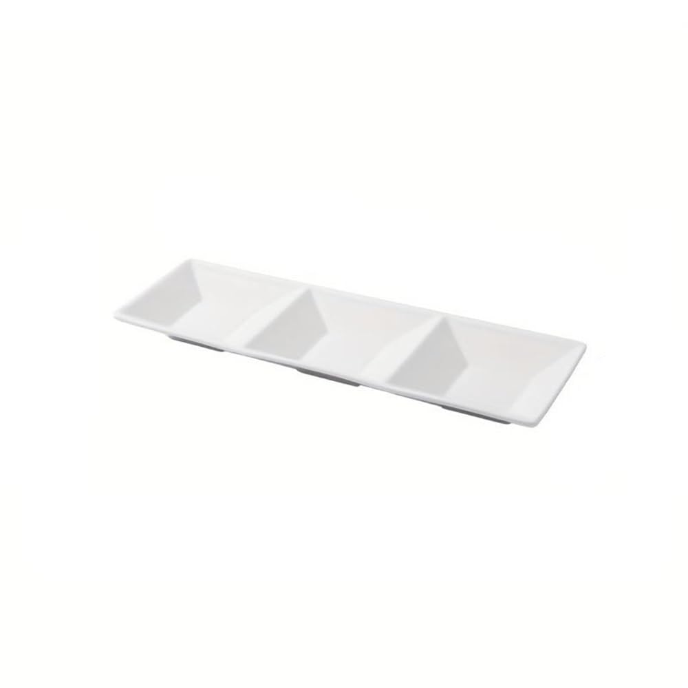 Aperitivo Piatto rettangolare impilabile in ceramica bianca for antipasti e snack, for piccoli spuntini. Dolci e Frutta