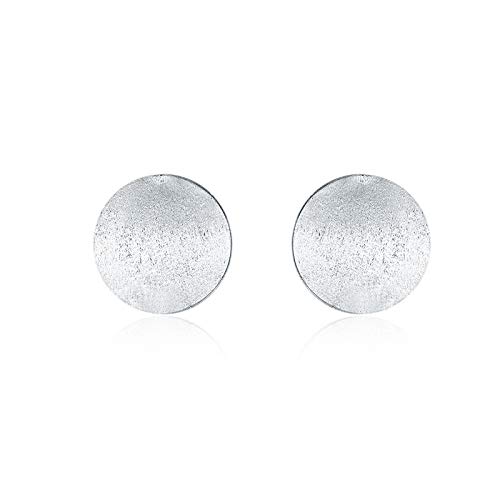Aretes mate para mujer hipoalergénicos en plata redonda 925 antiirritación