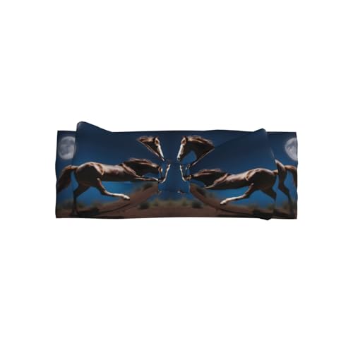 Horse Under The Moon Picture Baby Bow Headband Stretchy and Soft for Newborns, Infants, Toddlers, and Kids Girls