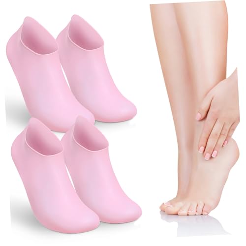 Beavorty Foot Mask Moisturizing Socks Spa Foot Liners Women Silicone Socks Size XL