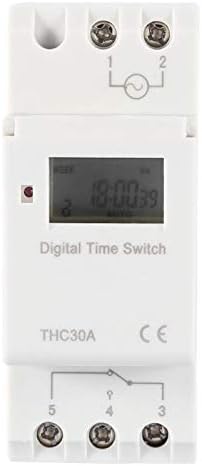 YWBL-WH Programmable Timer Switch Time Relay Digital LCD DIN 30A Rail AC-DC 12/24/110/220V(110V)