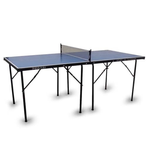 Pegasi Sport Tischtennisplatte - 200x98cm - Tischtennisplatte Outdoor- Tischtennis - Wetterfest - Tischtennistisch - Tischtennistisch Outdoor - Leicht zu transportieren - Blau