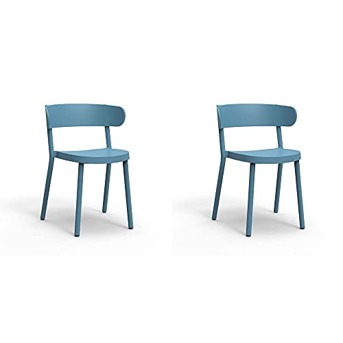 Resol Set 2 Fauteuils Casino Bleu - Fibre de Verre, Polypropylène 525x500x738mm