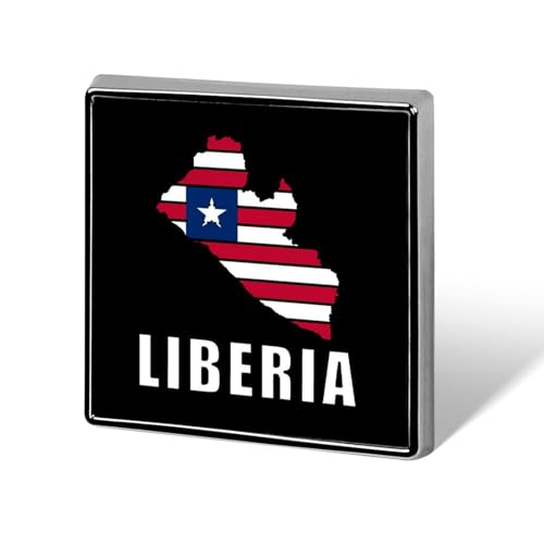 Broche carrée en métal représentant le drapeau du Libéria, insigne de mode, bijou décoratif unisexe