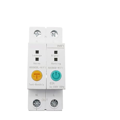 Disjoncteur WiFi 2P RCCB 25A avec voltmètre et mesure de consommation