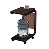 C-förmiger Sofa-Beistelltisch – kleiner Beistelltisch mit Rollen, beweglicher Couch-Beistelltisch, 2-stöckiger Sofabett Beistelltisch für Zuhause, Wohnzimmer und Schlafzimmer