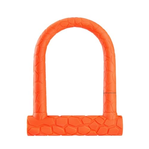 SIzlaho シリコン製 U字型ロック 自転車・バイク盗難防止 ダブルヘッドロック 電動車両盗難 厚い南京錠 せん断・傷防止 こじ開け 厚いコア 鍵2本付き (オレンジ色)