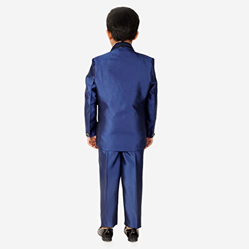 Image of Pro-Ethic Style Developer Boy's 5 Piece Suit Set | Coat, Pant, Tie & Shirt | Cotton Checked Pattern