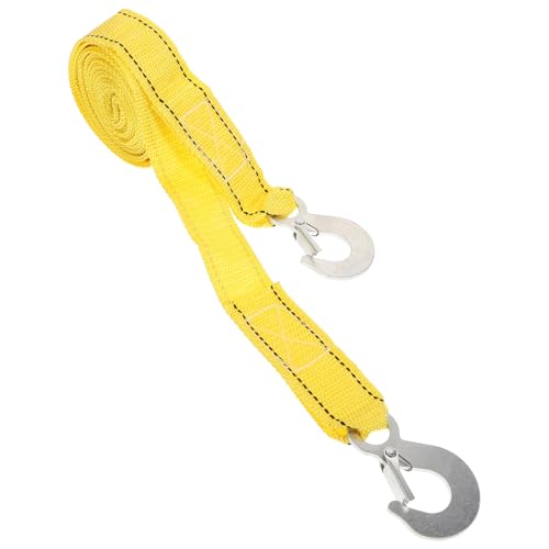 BUGUUYO 強力なナイロン製車用牽引ロープ 対応 蛍光カラー フック付き耐久ストラップ 軽量で錆びにくい トラック トレーラー 用緊急牽引ロ