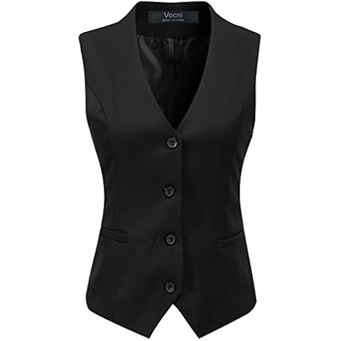 V VOCNI Women's Dressy Suit Vest Waistcoat Cover