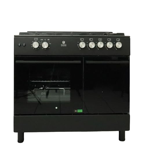 Gasline GAG90GPXFL-B Schwarz Gas Standherd mit Flaschenschrank Umluft Hähnchenspieß 71 Liter wok 4,8 kw 90cm Propan 50Mbar – Bild 3