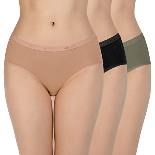Image of Amante Solid Cotton Low Rise Hipster Panty Pack(Pack of 3)