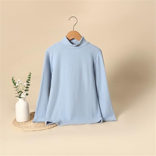 Boys Girls Turtleneck Shirts Fall Winter Trendy Warm Tops Plain Long Sleeve Cotton Thermal Pullover Sweatshirts2