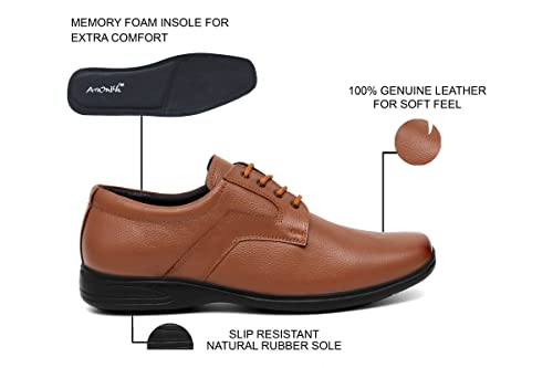 Image of ARAMISH Men's Genuine Leather Lace Up Office Formal Shoes