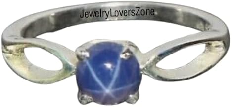925 Sterling Silver Blue Star Sapphire Ring Timeless Elegant Wedding & Engagement Ring Handmade Jewelry Perfect for Celebrating Love & Commitment