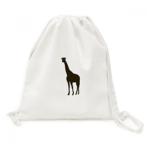 Drawstring backpack noir giraffe en toile souple pour sport et loisirs