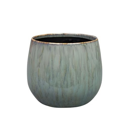 Indoor-Helden Keramik Blumentopf 15,5 cm Blau Pflanzentopf für Innen, Moderner Übertopf, Blumen Übertopf, Pflanzkübel, Keramik Pflanzgefäß