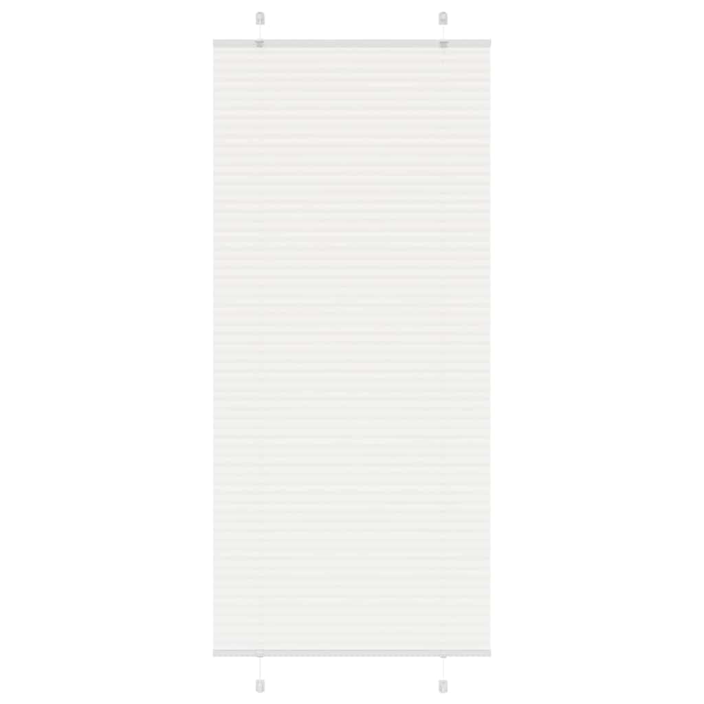 Roleta plisowana, biała, 100 x 200 cm, szerokość materiału 99,4 cm, poliester, ochrona przed wzrokiem, na okno z uchwytami zaciskowymi, bez wiercenia, plisowana roleta do salonu, sypialni, biura
