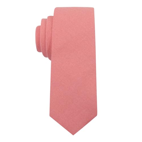 Image of Mantieqingway Mens Skinny Ties,2.56 inch Cotton Neckties Striped Plaid Ties for Groom Groomsmen Wedding Party Christmas