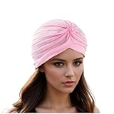 Fashion Stretchy Head Wrap - Plain Color All-Gender Cap for Daily Use- Soft Head Cover for Women, Men, Travel & Daily Wear (US, Alpha, One Size, Pink)