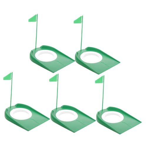 POPETPOP 5pcs Golf Training Cup with Flags Portable Indoor Putting Cup for Practice Hole for Home or Travel
