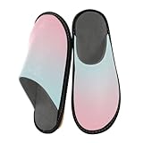 Pantuflas coloridas de color rosa y azul para hombres y mujeres, pantuflas de casa para interiores, zapatos de casa, dormitorio, viajes, uso de zapatos, multicolor, 42/43 EU