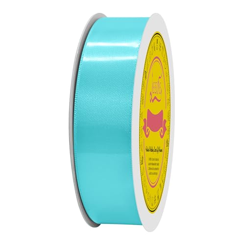 Image of Double Face Turquoise Satin Ribbon 7 /8 inch X 25 Yards for Gift Wrapping Very Suitable for Weddings Party Hair Bow Invitation Decorations and More