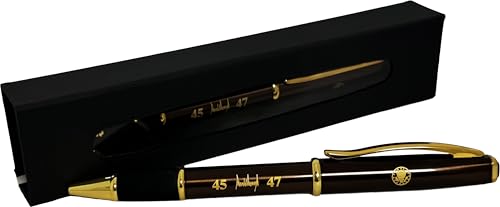 Bolígrafo President Donald J. Trump Presidential Signature Twist-Action – 45º y 47º presidente, barril marrón con borde dorado y sello presidencial, regalo coleccionable ejecutivo
