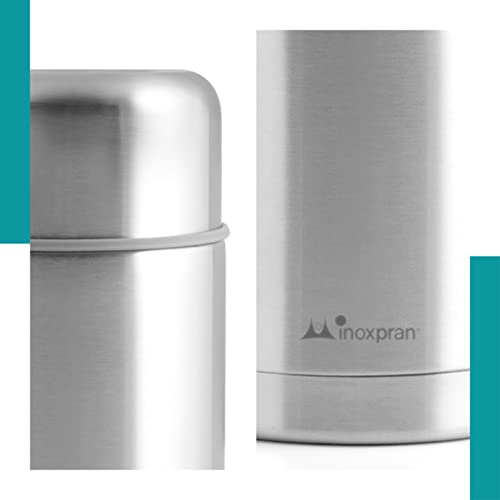 INOXPRAN Edelstahl Lunchbox 0,6 Liter, stahlfarben, 12x12x18 cm