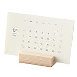 スタンダードサイズ 卓上 カレンダー 木の土台 国産 ヒノキ 木製 スタンド 日本製 (２０２５年１２月始まり)