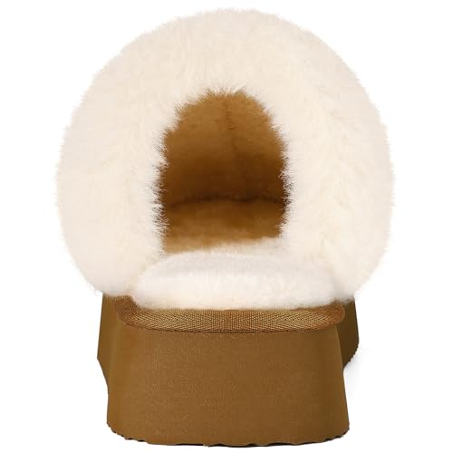 Litfun Womens Fuzzy Platform Slippers Fluffy Memory Foam Winter House Shoes for Indoor and Outdoor4
