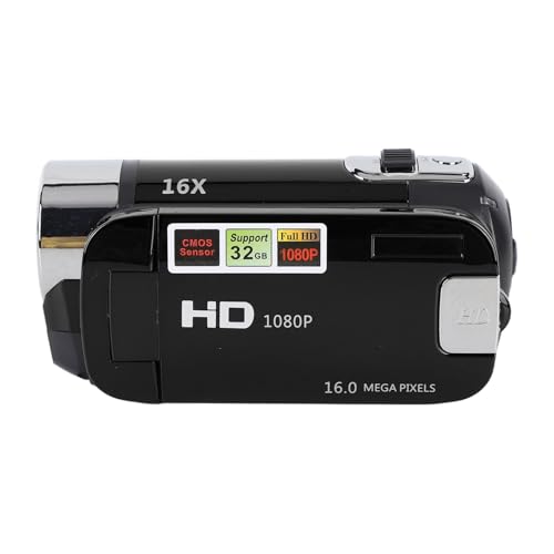Image of Video Camera Camcorder, 1080P 16MP DV Camera Vlogging Camera Recorder, 2.7in TFT 270 Degree Rotatable 16X Zoom Digital YouTube Camera for Teens Students Boys Girls Gift (Black)