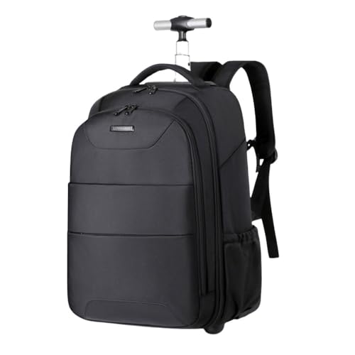 Mochila Masculina de Rodinhas Carrinho Para Notebook 15.6' Escolar Resistente Grande Premium ZAFIN (Preto)