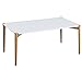 ACTUAL DIFFUSION Vintage Table Basse Blanche Rectangle 4 Pieds Chêne, 60x120x45 cm